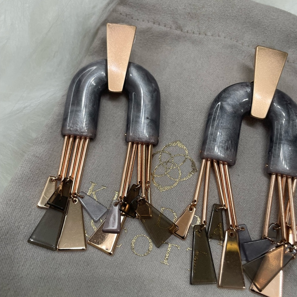 Kendra Scott Gray and Rose Gold Earrings